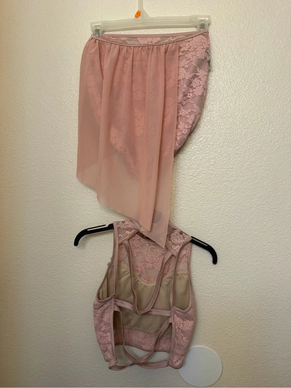 Weissman Elite dance costume 2 piece pink lace Turning Page SL11786 SA adult